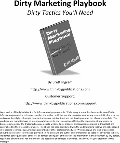 Product picture Dirty Marketing Playbook-Make Money Fast!